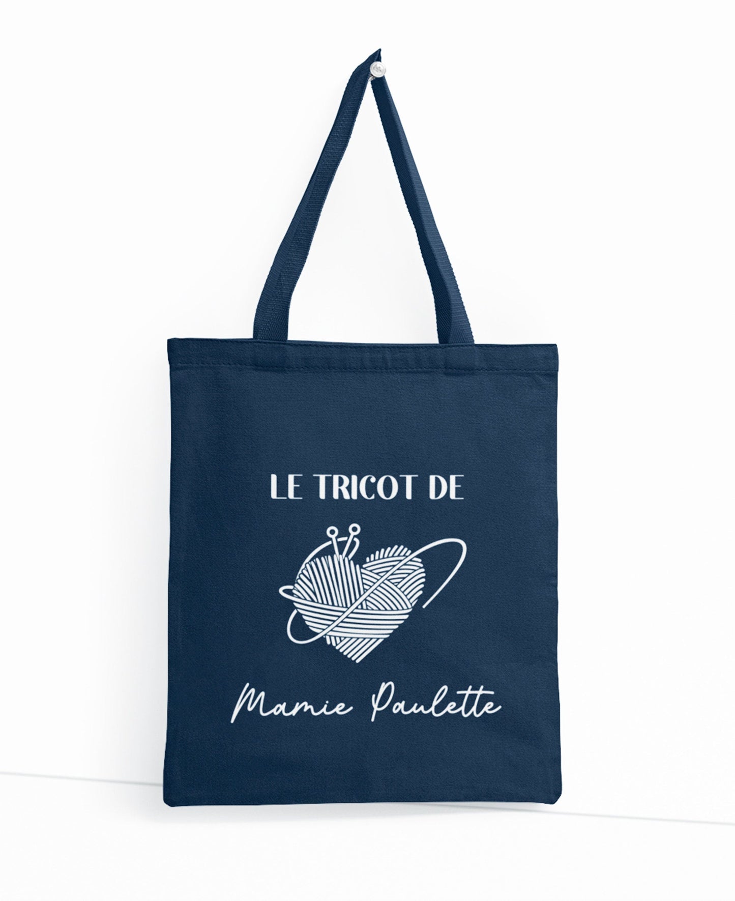 Sac en toile personnalisable, Cadeau mamie personnalisé, Sac à tricot, Fêtes des grands mères