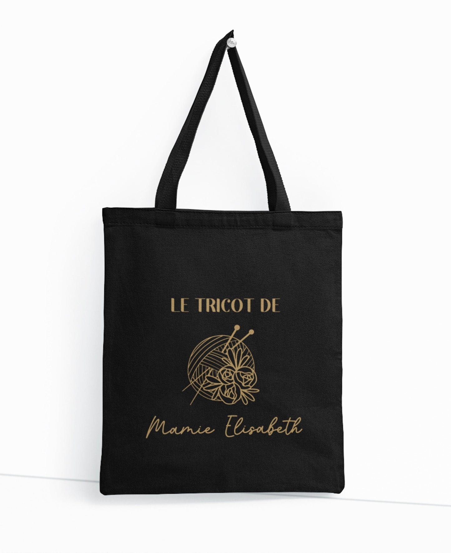 Sac en toile personnalisable, Cadeau mamie personnalisé, Sac à tricot, Fêtes des grand mères