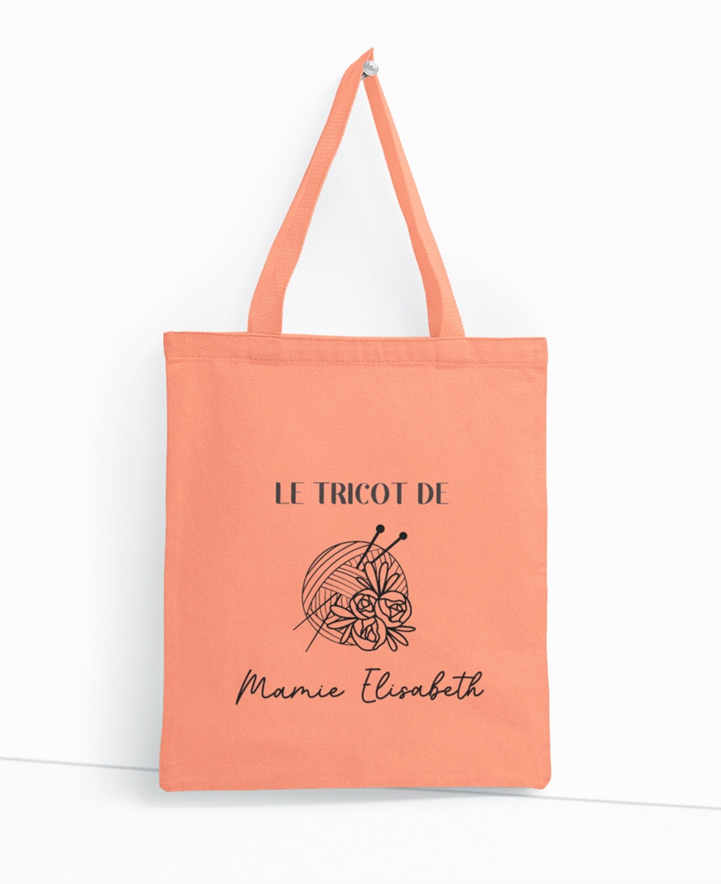 Sac en toile personnalisable, Cadeau mamie personnalisé, Sac à tricot, Fêtes des grand mères