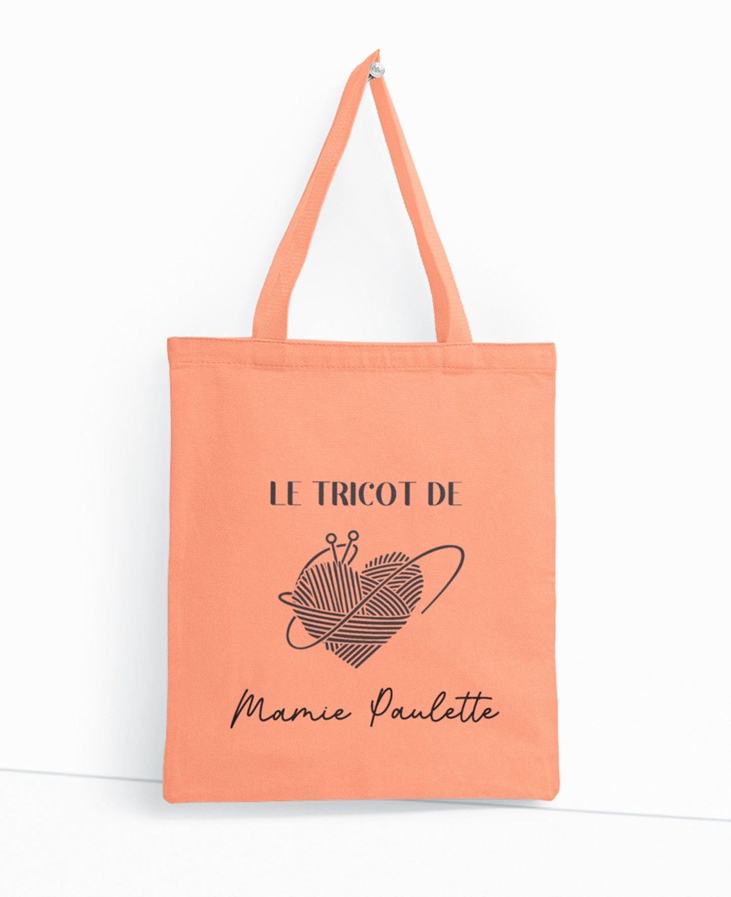 Sac en toile personnalisable, Cadeau mamie personnalisé, Sac à tricot, Fêtes des grands mères