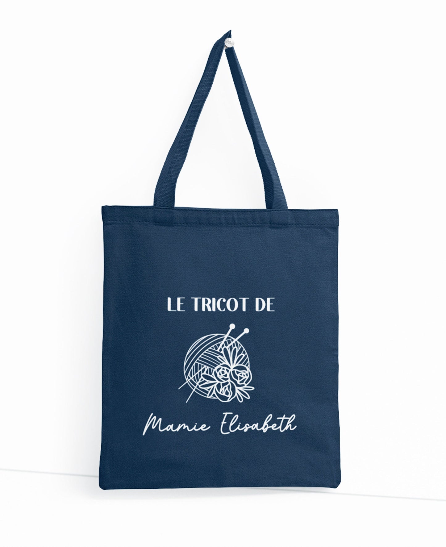 Sac en toile personnalisable, Cadeau mamie personnalisé, Sac à tricot, Fêtes des grand mères