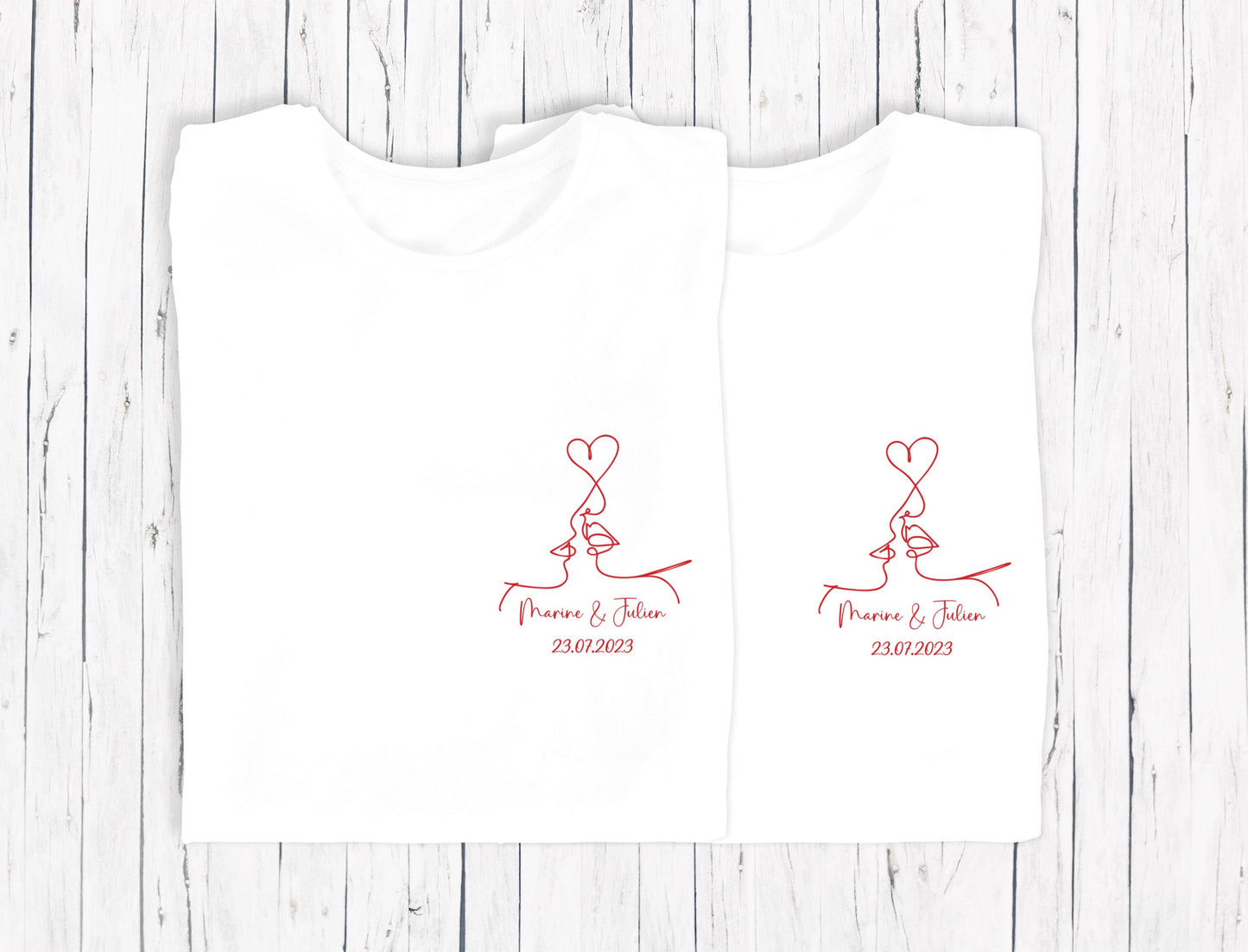 T-shirt de couple assorti Mr et Mme, T-shirt couple mariage