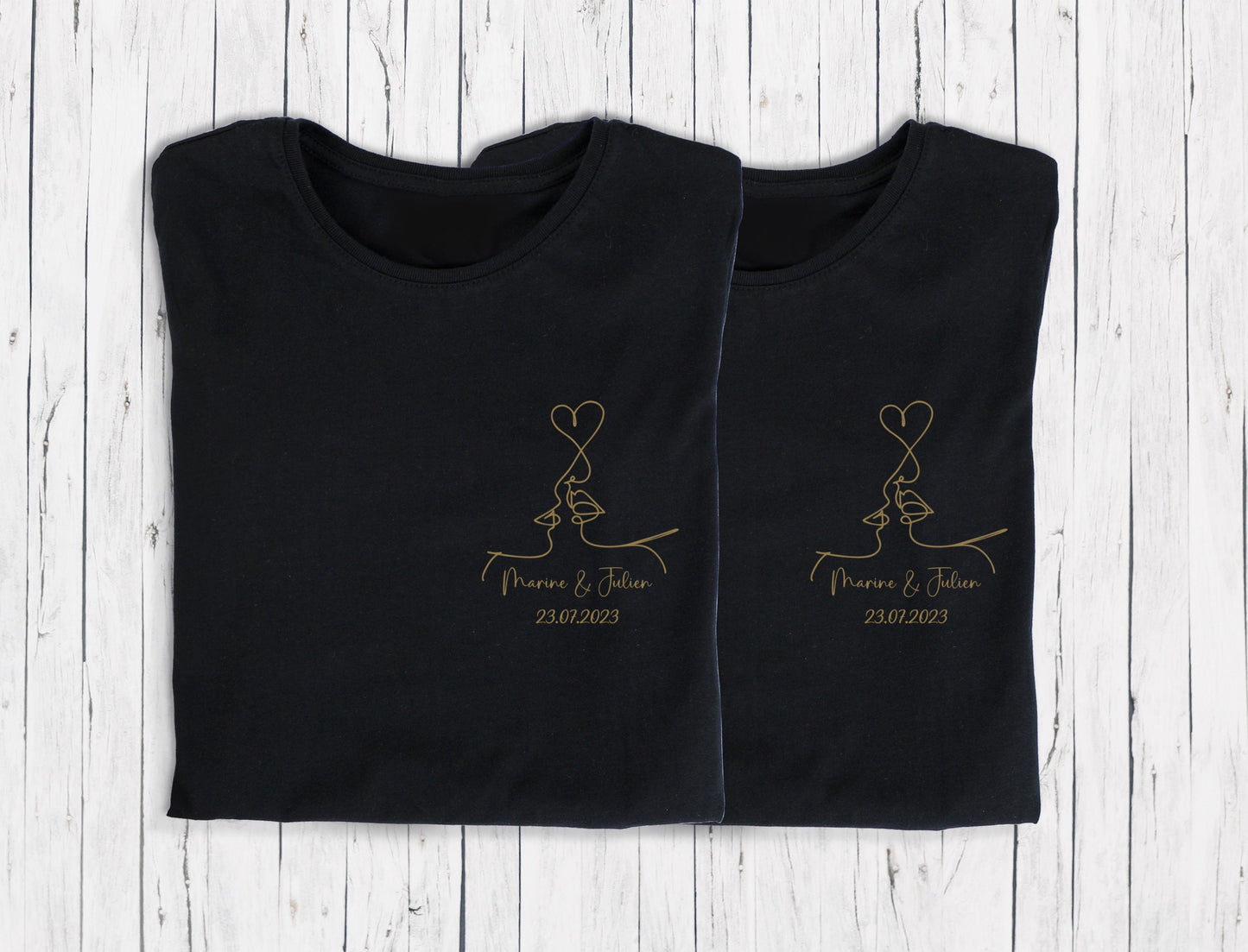 T-shirt de couple assorti Mr et Mme, T-shirt couple mariage