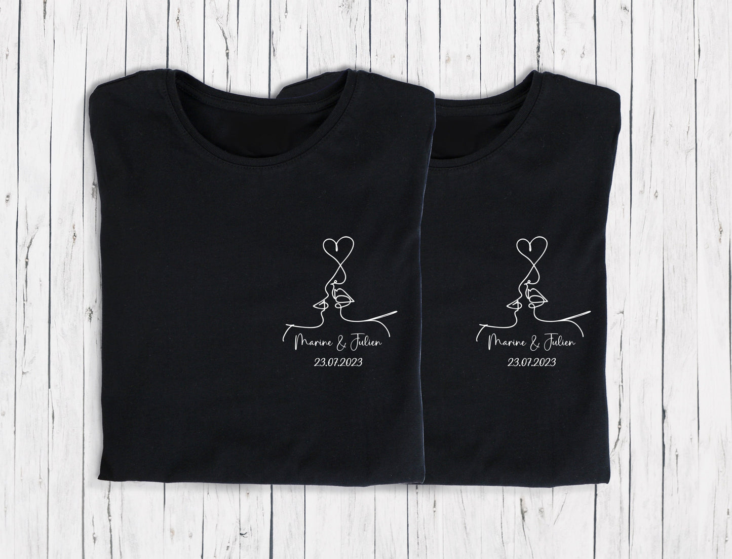 T-shirt de couple assorti Mr et Mme, T-shirt couple mariage