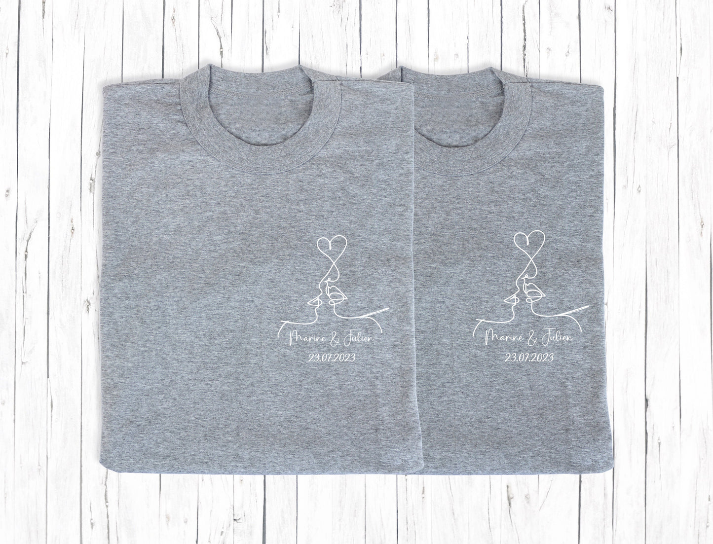 T-shirt de couple assorti Mr et Mme, T-shirt couple mariage