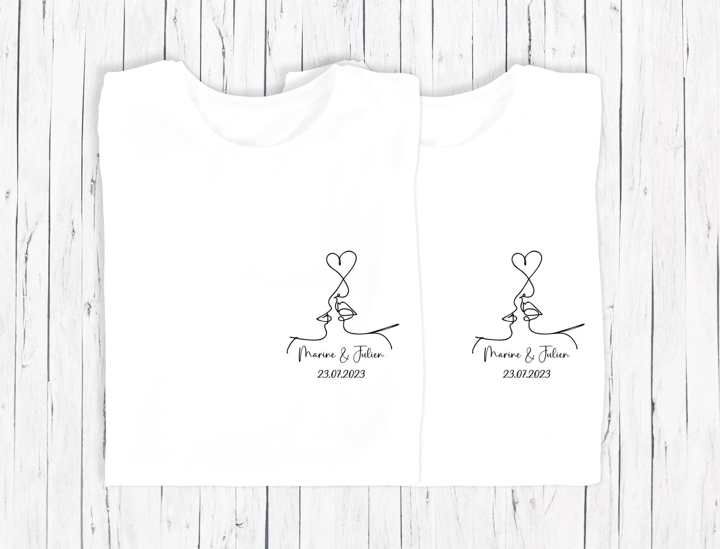 T-shirt de couple assorti Mr et Mme, T-shirt couple mariage