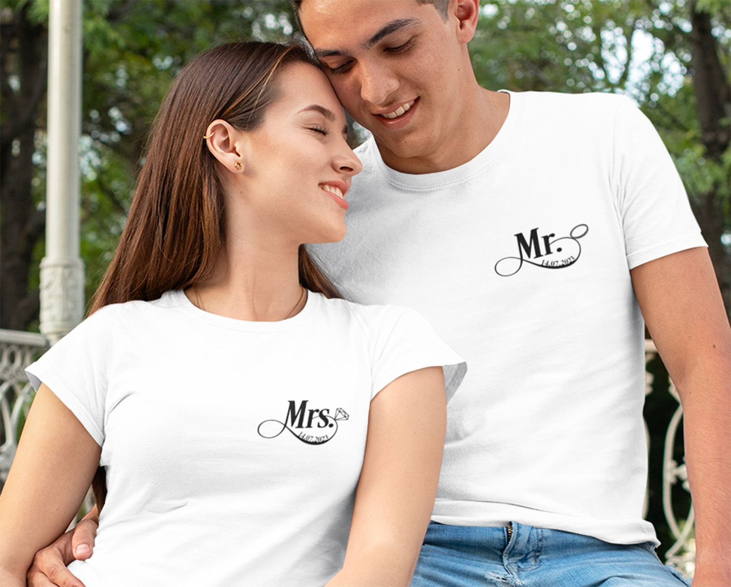 T-shirt de couple assorti Mr et Mme, T-shirt couple mariage