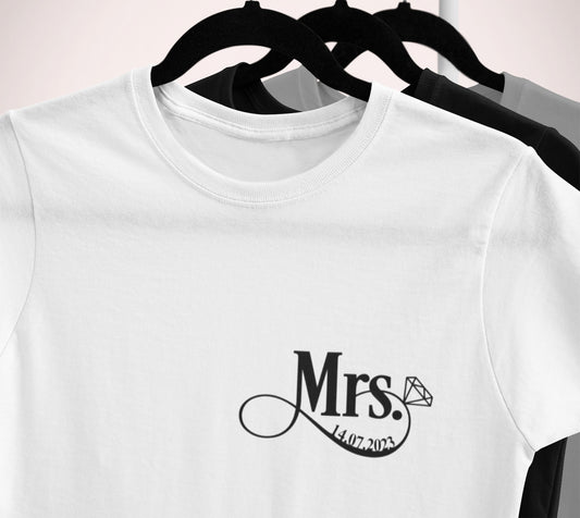 T-shirt de couple assorti Mr et Mme, T-shirt couple mariage