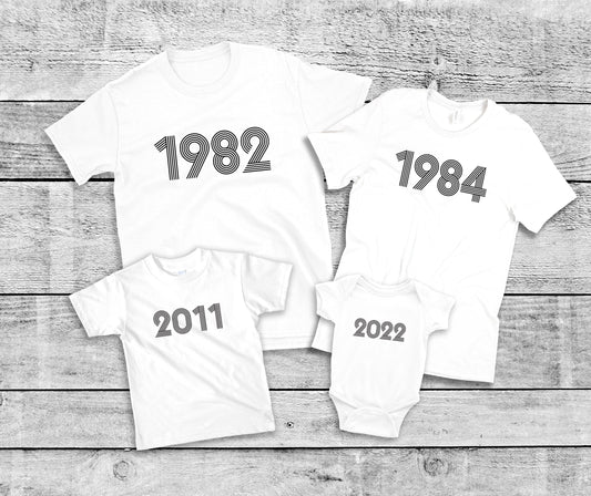 T-shirt famille assorti, T-shirt vintage, T-shirt anniversaire, Cadeau de naissance, Cadeau personnalisé