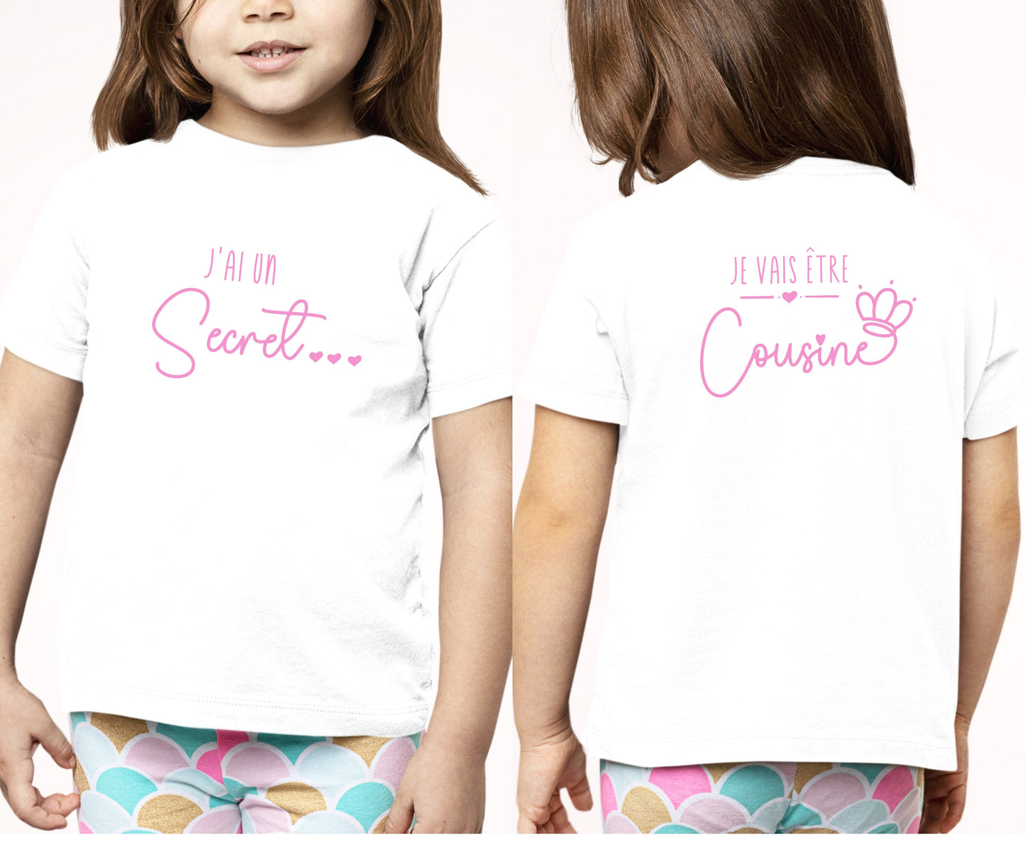 T-shirt future cousine, Annonce grossesse, Bientôt cousine, T-shirt enfant, Je vais être cousine