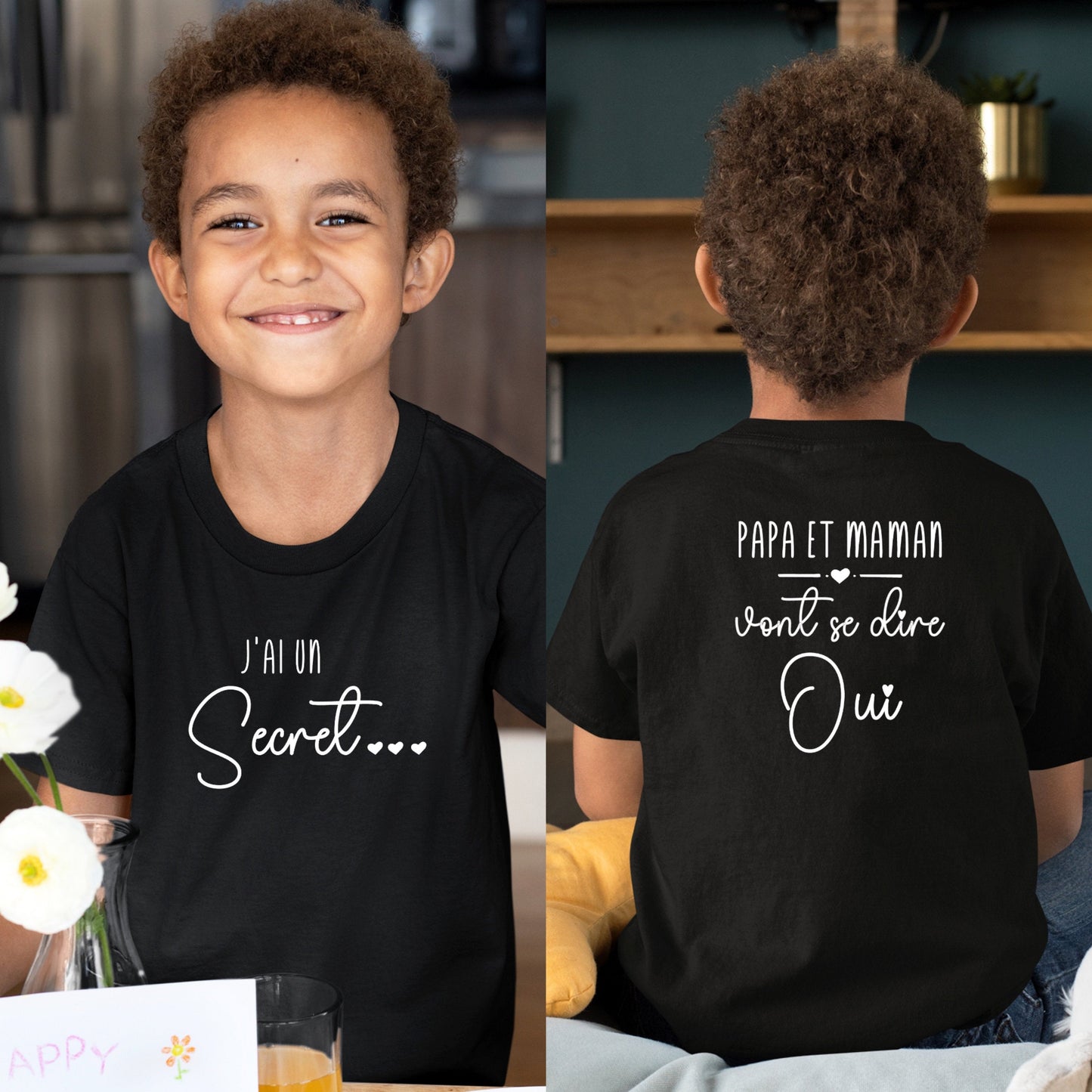 T-shirt mariage, Annonce mariage, T-shirt enfant