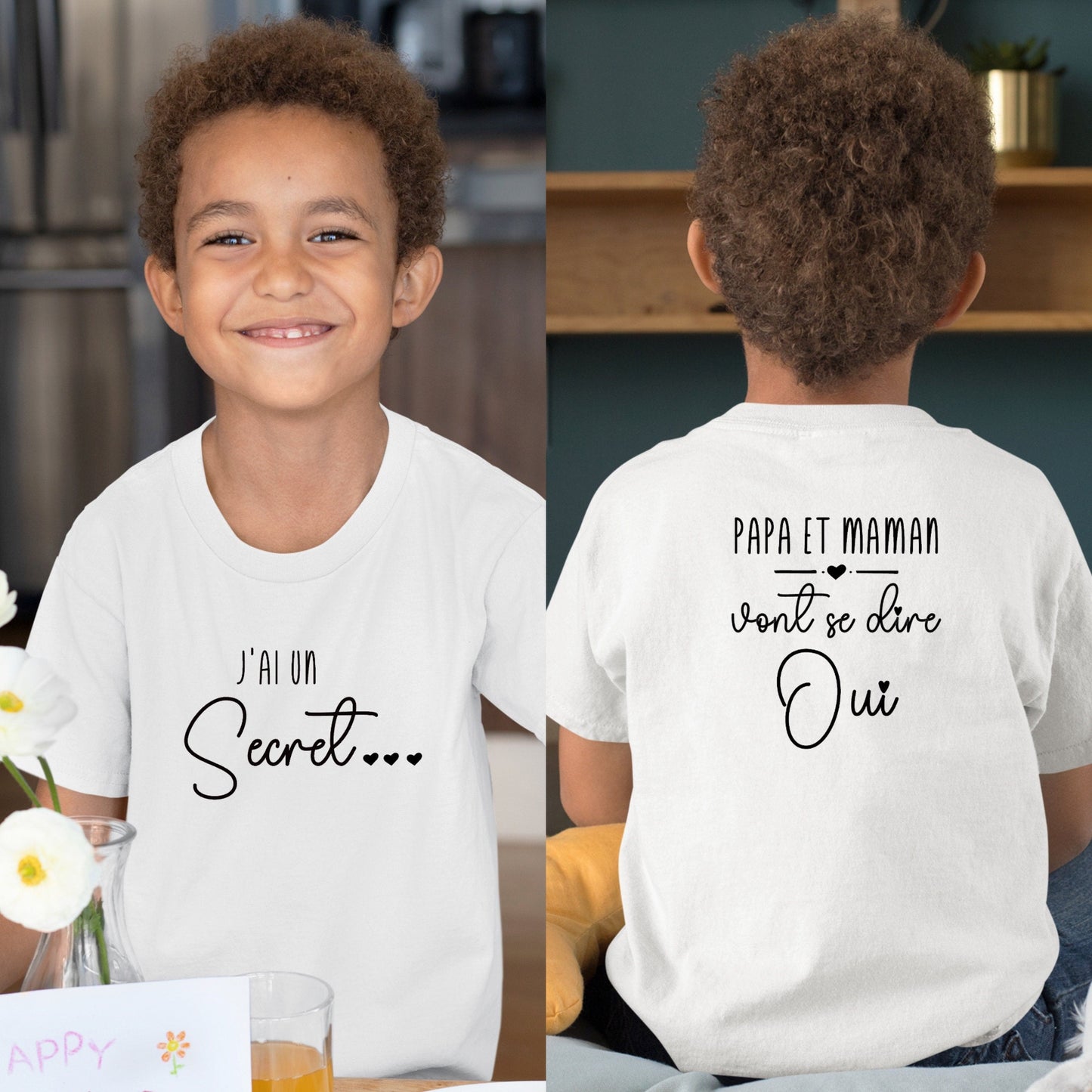 T-shirt mariage, Annonce mariage, T-shirt enfant