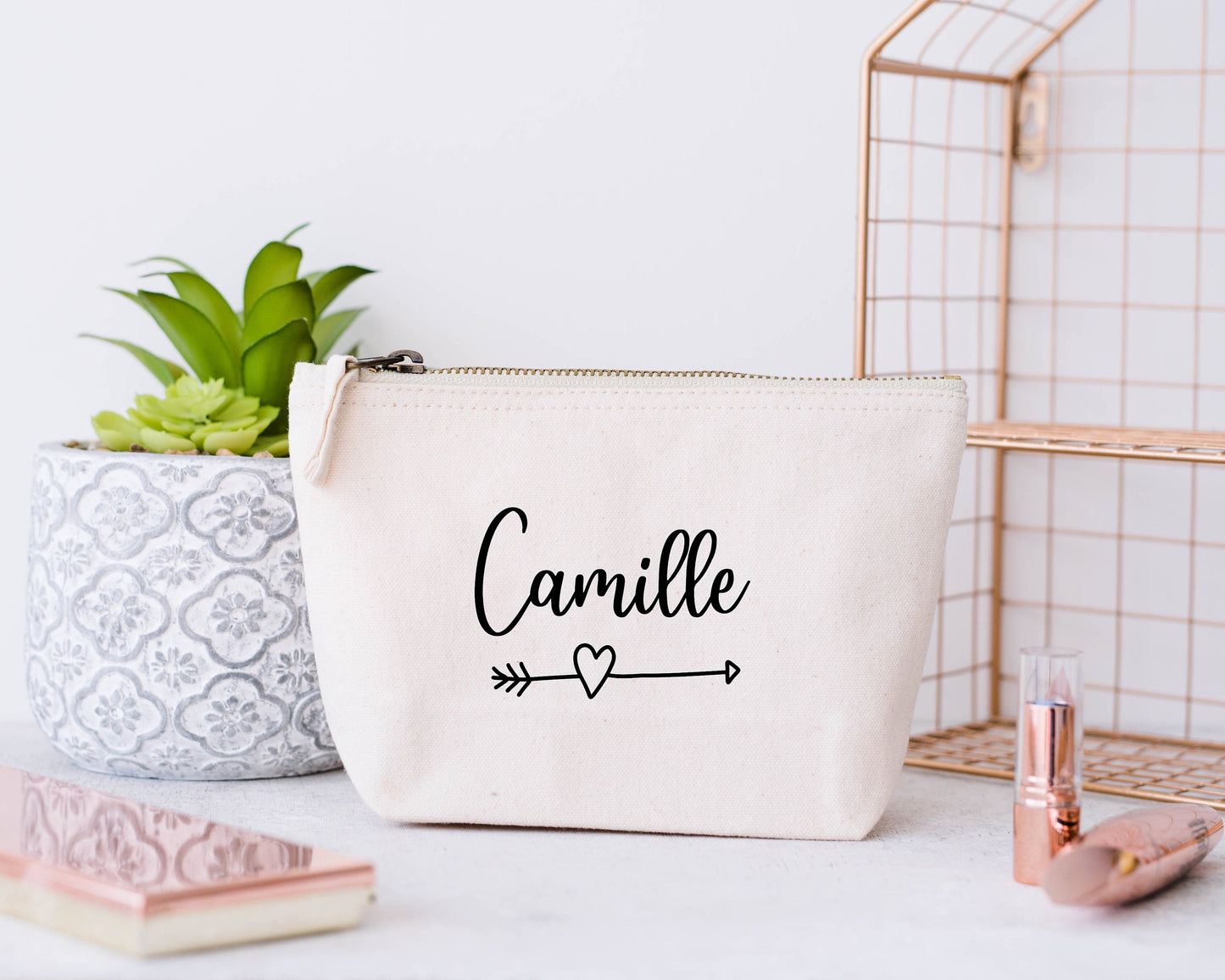 Trousse de maquillage personnalisée, Cadeau marraine, Idée cadeau maman personnalisé