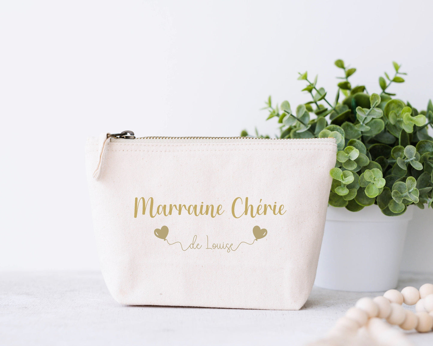 Trousse de maquillage personnalisée, Cadeau marraine