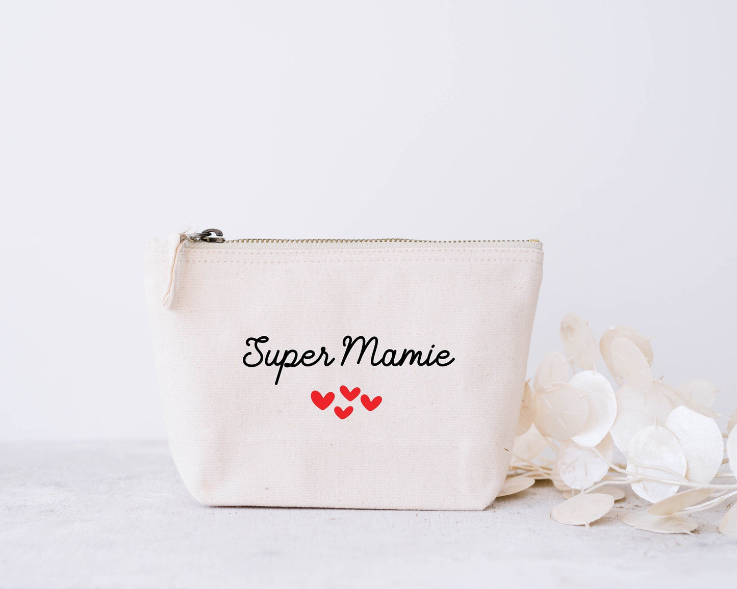 Pochette personnalisée, Trousse personnalisée, Trousse de maquillage personnalisée, fêtes des grand mères