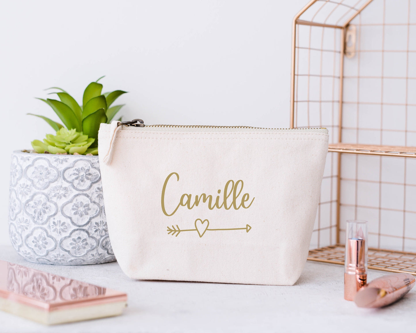 Trousse de maquillage personnalisée, Cadeau marraine, Idée cadeau maman personnalisé