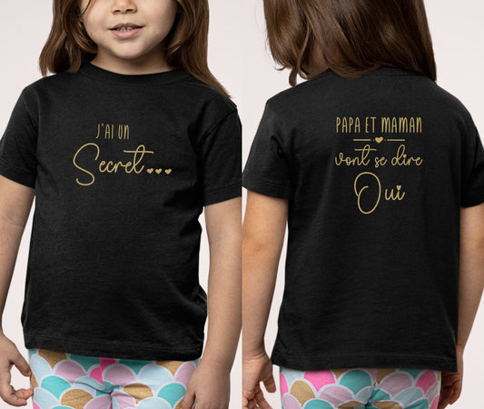T-shirt mariage, Annonce mariage, T-shirt enfant