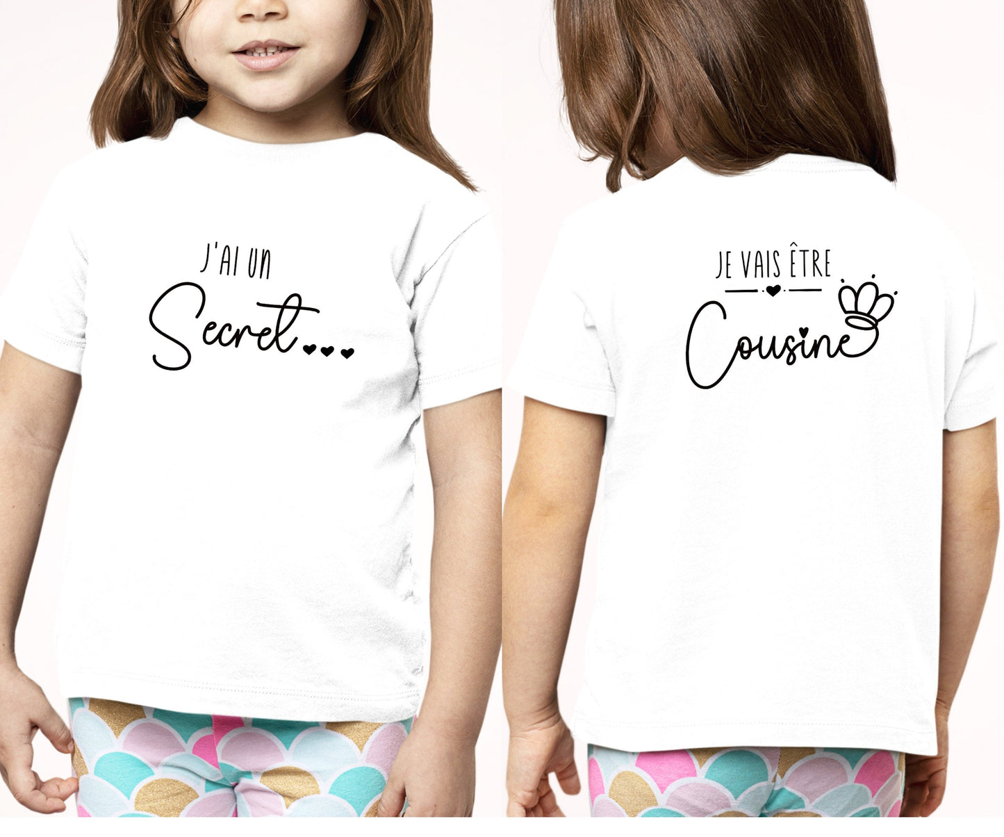 T-shirt future cousine, Annonce grossesse, Bientôt cousine, T-shirt enfant, Je vais être cousine