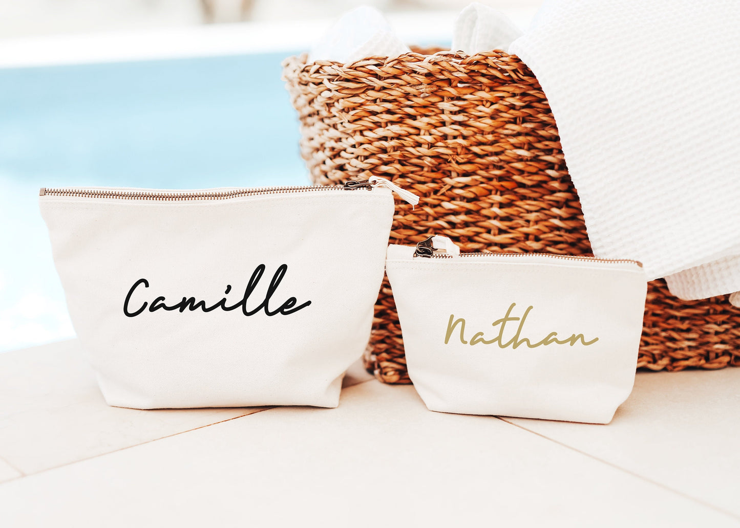 Trousse de maquillage personnalisée, Cadeau marraine, Idée cadeau maman personnalisé