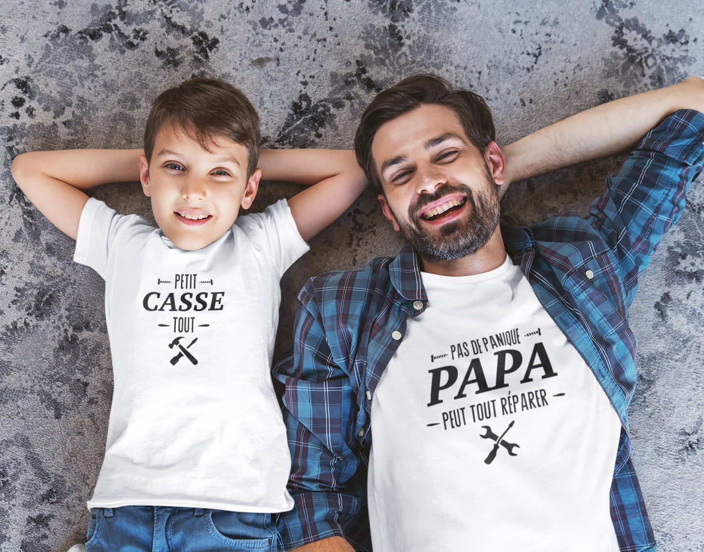 T-shirt papa, T-shirt famille personnalisé, T-shirt assortis