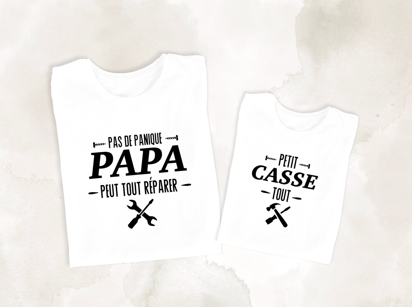 T-shirt papa, T-shirt famille personnalisé, T-shirt assortis
