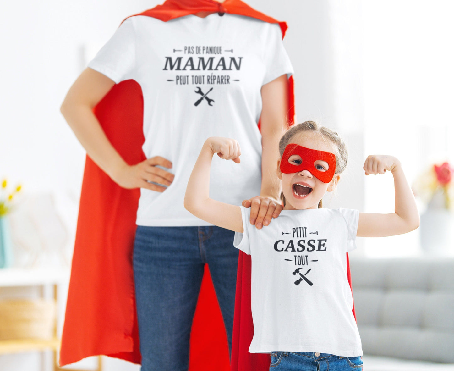 T-shirt maman, T-shirt famille personnalisé, T-shirt assortis