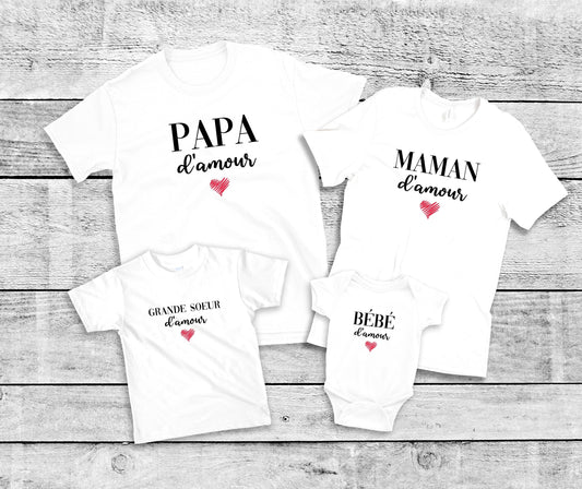 T-shirt famille assorti, Ensemble famille, Cadeau famille