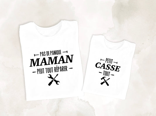 T-shirt maman, T-shirt famille personnalisé, T-shirt assortis
