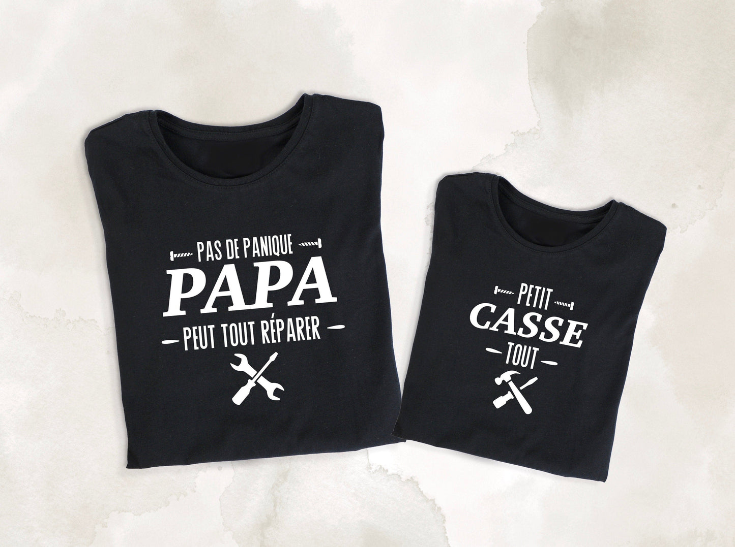T-shirt papa, T-shirt famille personnalisé, T-shirt assortis