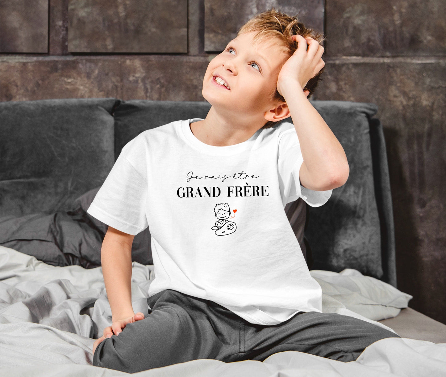 T-shirt futur grand frère, Annonce grossesse, Bientôt grand frère, T-shirt enfant je vais être grand frère