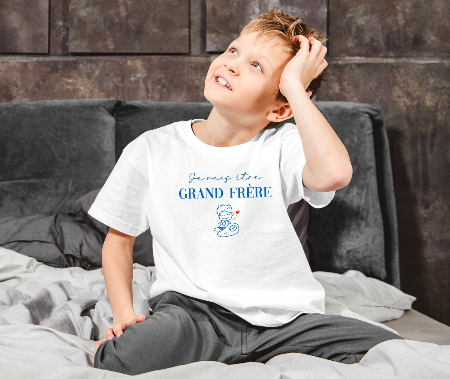 T-shirt futur grand frère, Annonce grossesse, Bientôt grand frère, T-shirt enfant je vais être grand frère