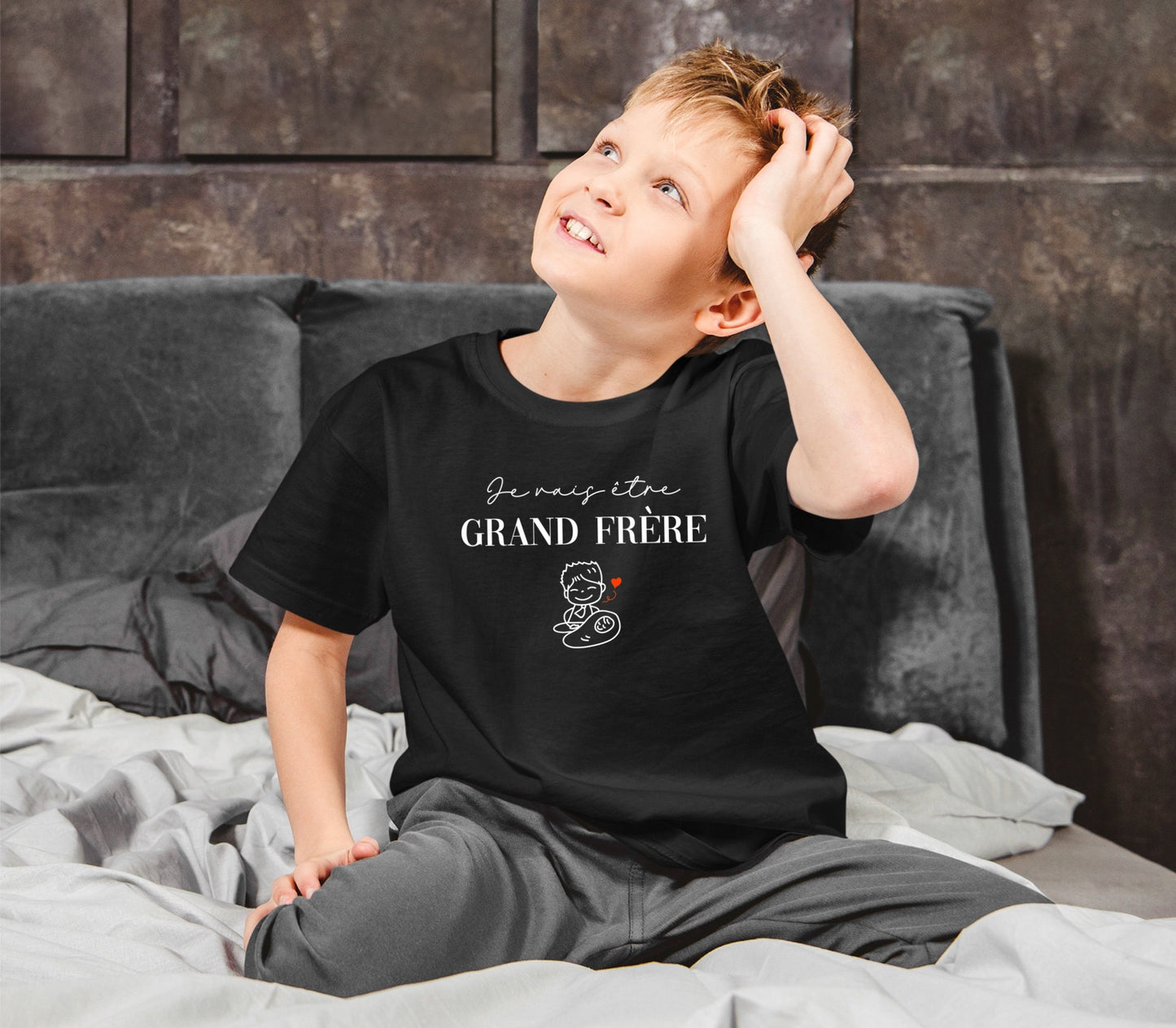 T-shirt futur grand frère, Annonce grossesse, Bientôt grand frère, T-shirt enfant je vais être grand frère