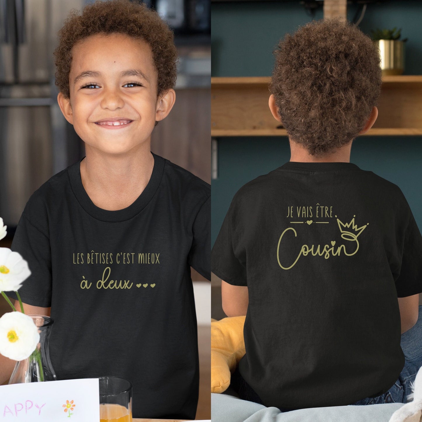 T-shirt futur cousin, Annonce grossesse, Bientôt cousin, T-shirt enfant, Je vais être cousin