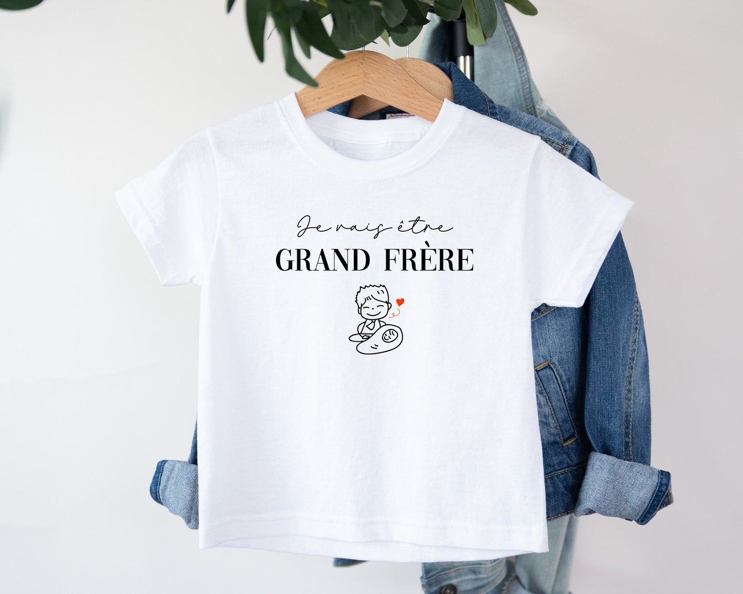 T-shirt futur grand frère, Annonce grossesse, Bientôt grand frère, T-shirt enfant je vais être grand frère