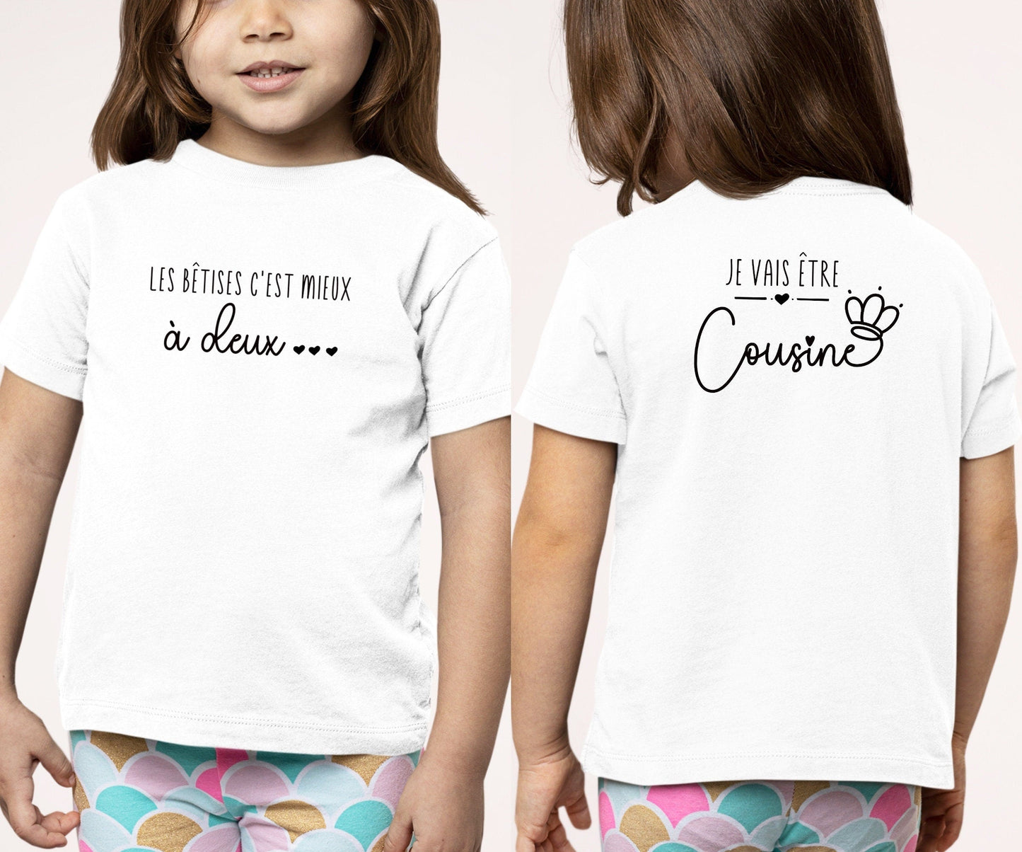 T-shirt future cousine, Annonce grossesse, Bientôt cousine, T-shirt enfant, Je vais être cousine