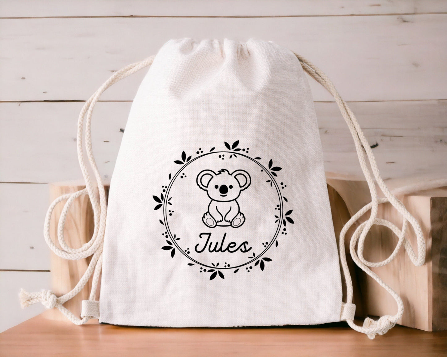 Sac à dos enfant, Sac à dos enfant personnalisé maternelle, Sac enfant koala, Sac à dos à cordon