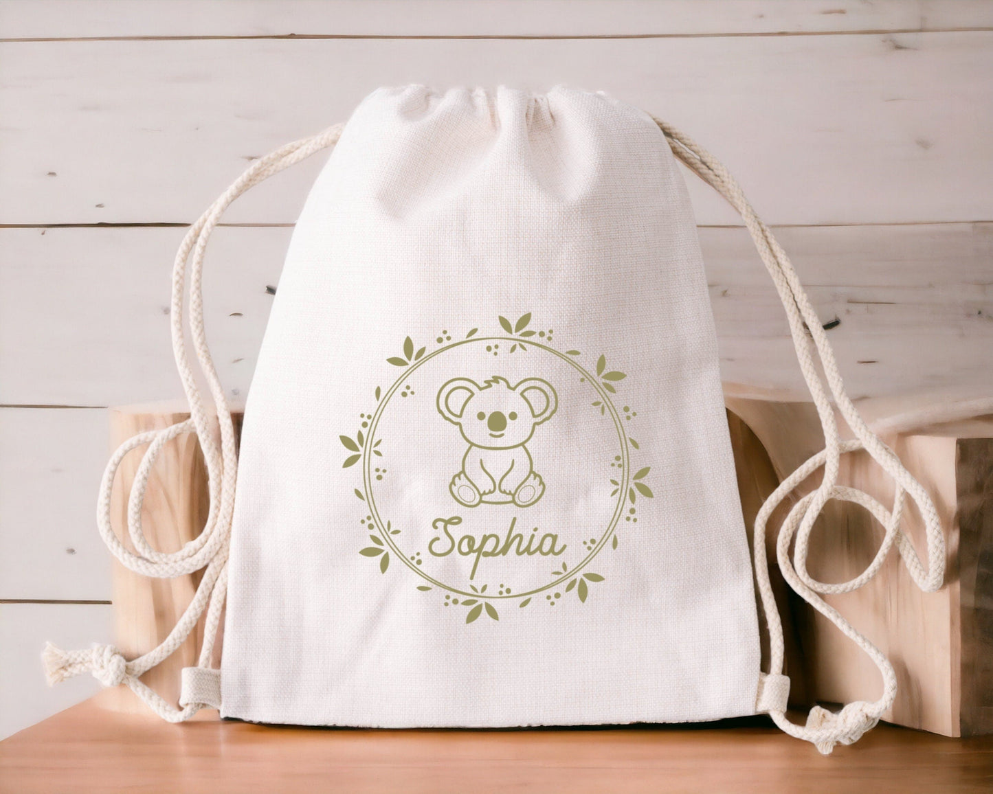 Sac à dos enfant, Sac à dos enfant personnalisé maternelle, Sac enfant koala, Sac à dos à cordon