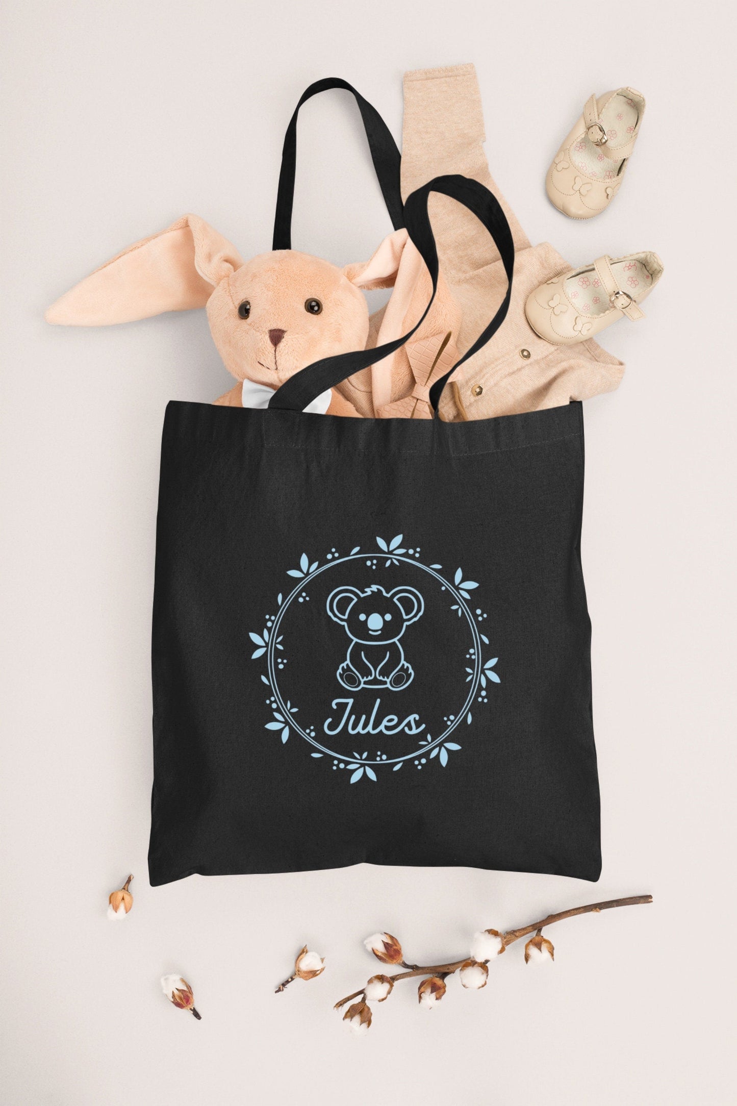 Sac enfant koala personnalisé, Sac enfant, Sac doudou personnalisé prénom, Tote bag enfant