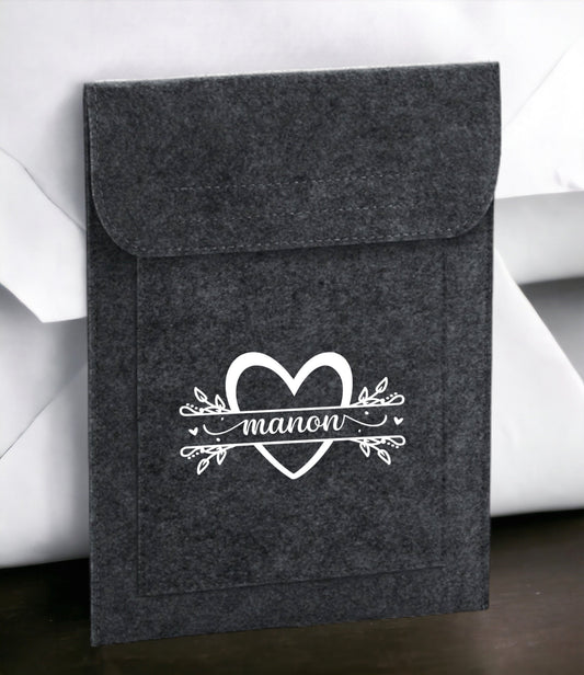 Housse personnalisé en feutrine, Housse tablette, Etui liseuse