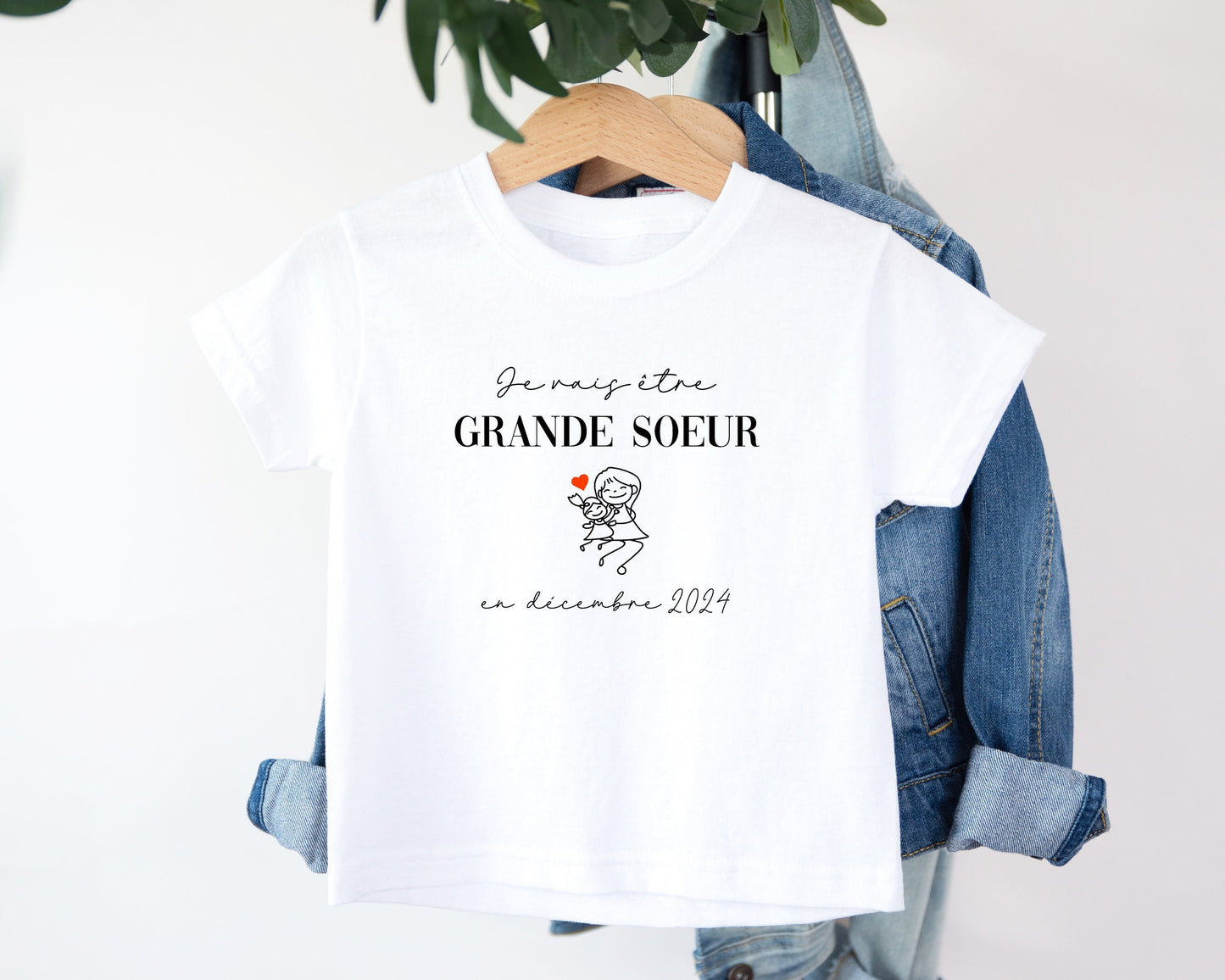 T-shirt future grande soeur, Annonce grossesse, Bientôt grande soeur, T-shirt enfant je vais être grande soeur
