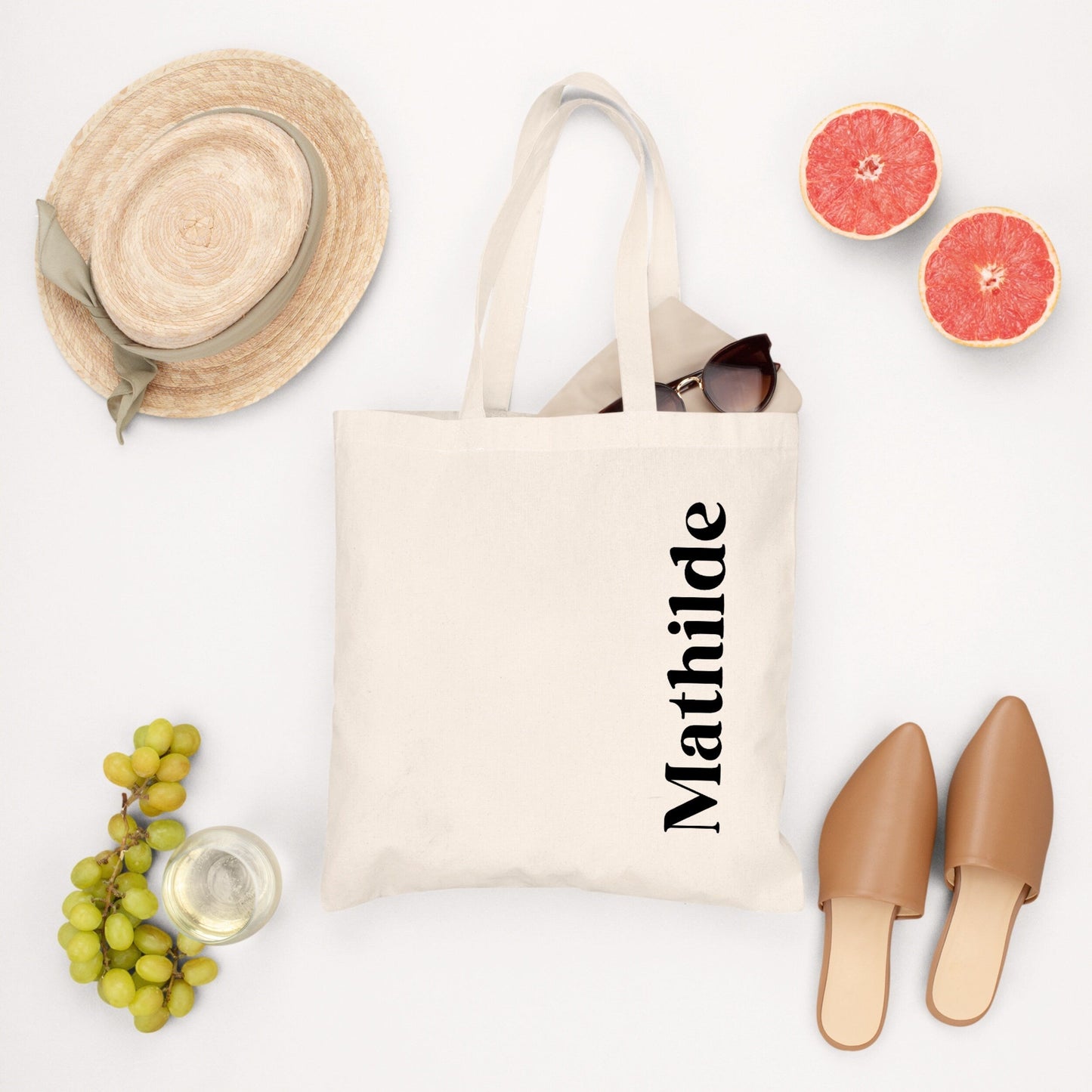 Tote bag prénom, Sac en tissu personnalisé