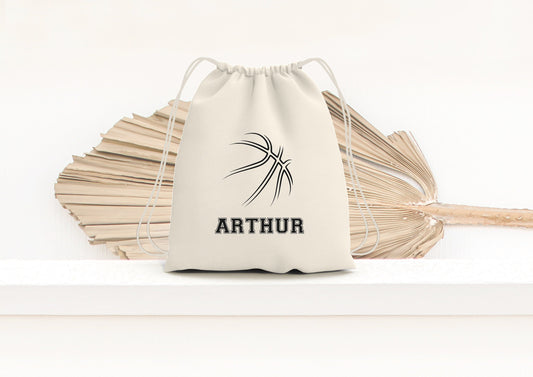 Sac de sport enfant personnalisable, Sac à dos à cordon, Sac enfant prénom, Sac basket
