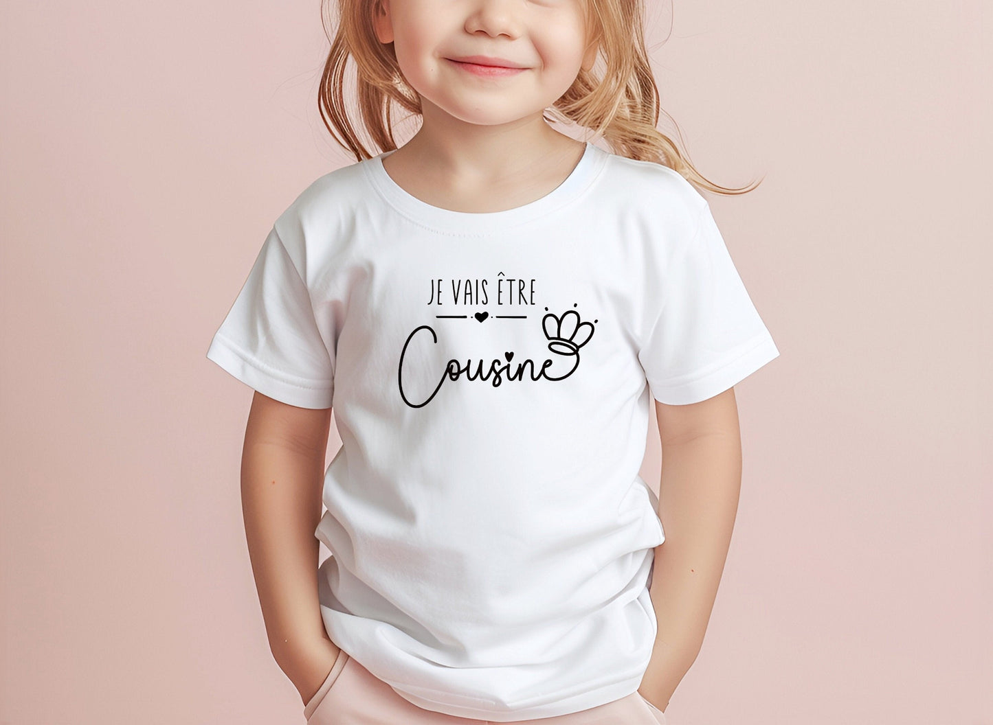 T-shirt future cousine personnalisable, T-shirt enfant je vais être cousine, Annonce grossesse