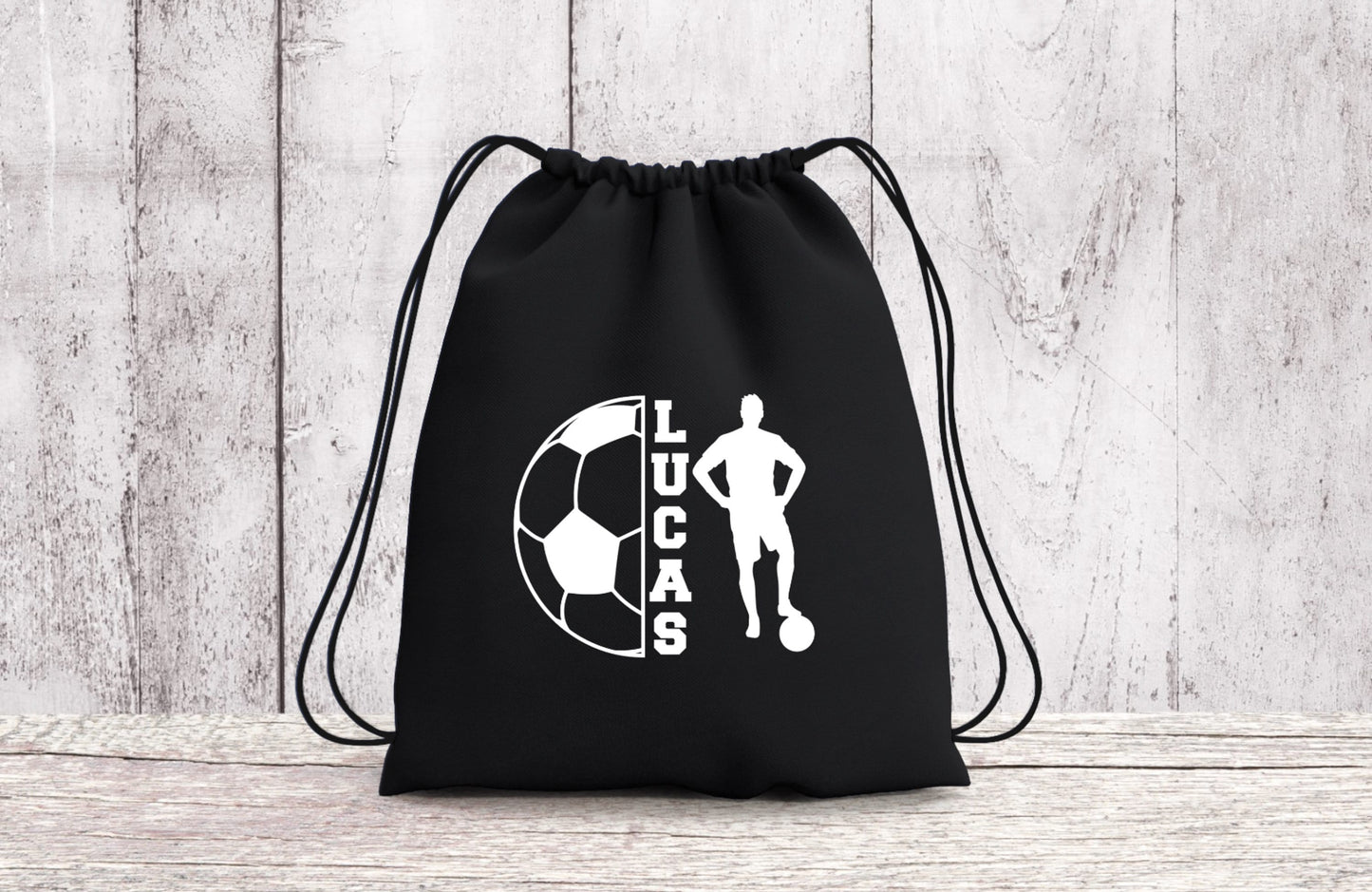 Sac de sport enfant personnalisable, Sac à dos à cordon, Sac enfant prénom, Sac foot