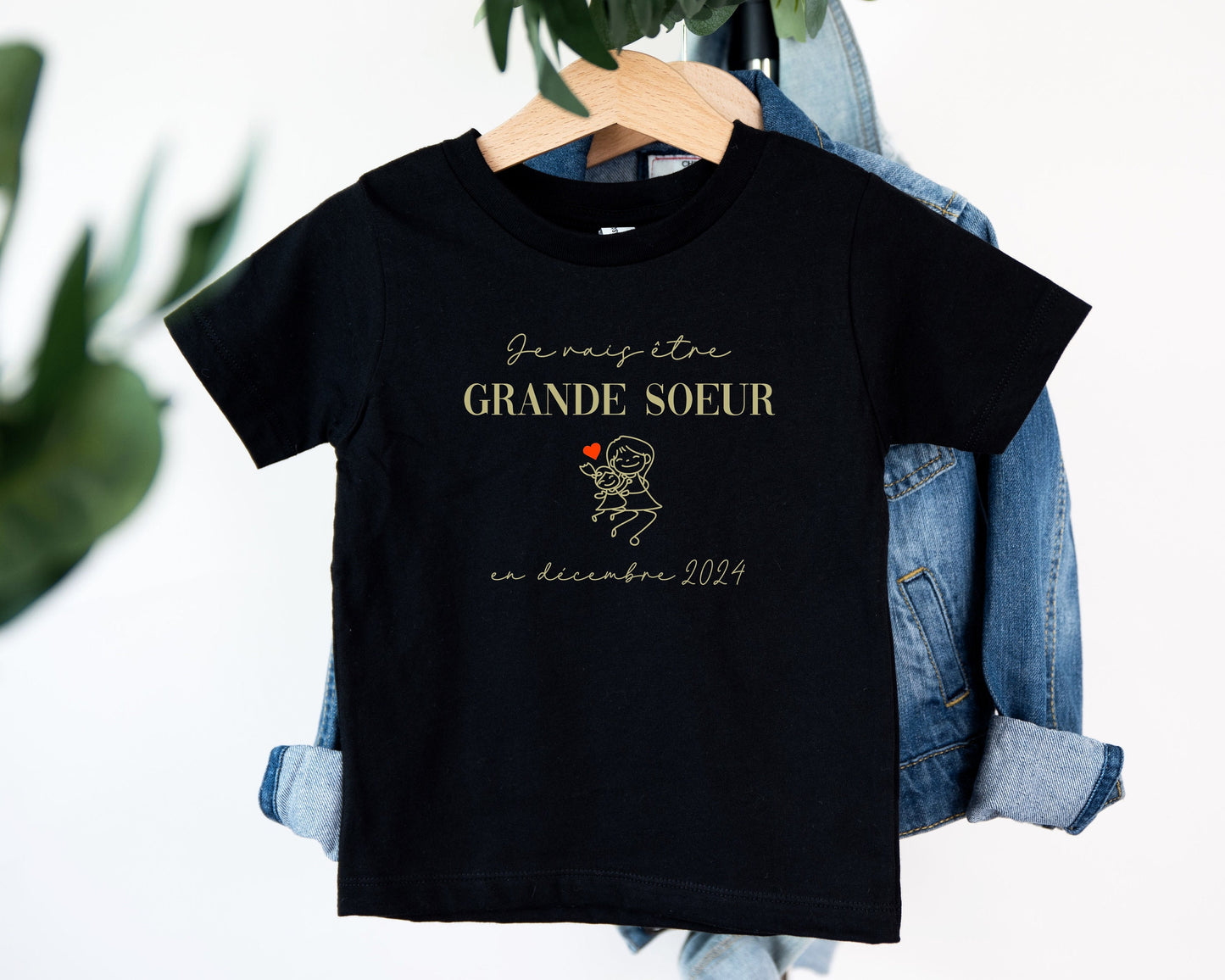 T-shirt future grande soeur, Annonce grossesse, Bientôt grande soeur, T-shirt enfant je vais être grande soeur