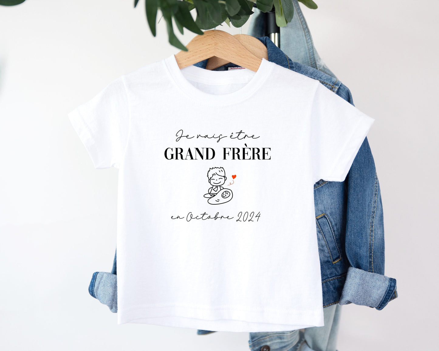 T-shirt futur grand frère, Annonce grossesse, Bientôt grand frère, T-shirt enfant je vais être grand frère