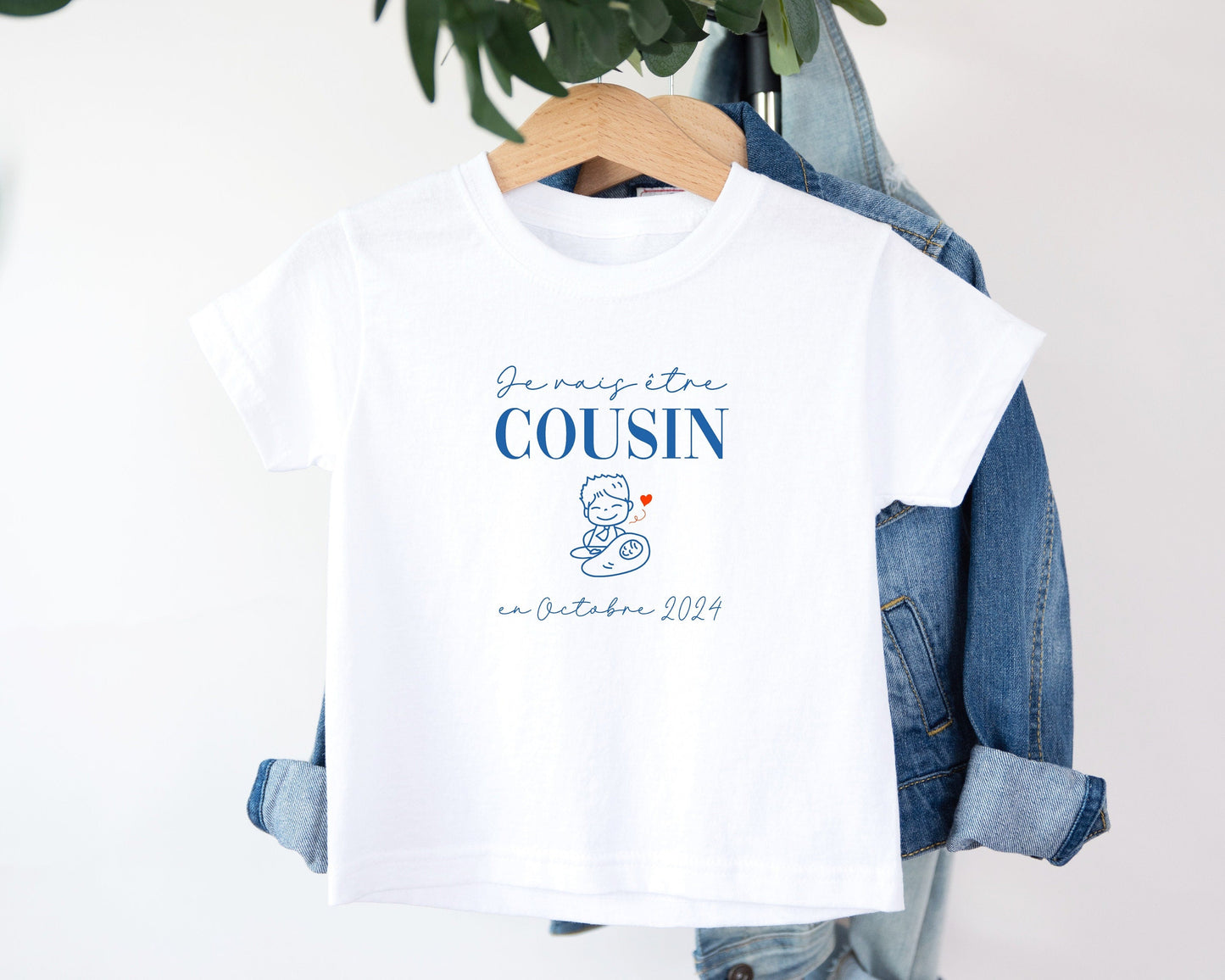T-shirt futur cousin, Annonce grossesse, Bientôt cousin, T-shirt enfant, Je vais être cousin