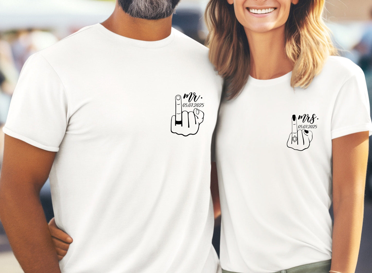T-shirt de couple assorti Mr et Mme, T-shirt couple mariage