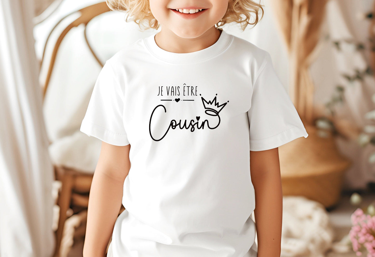 T-shirt futur cousin personnalisable, T-shirt enfant je vais être cousin, Annonce grossesse