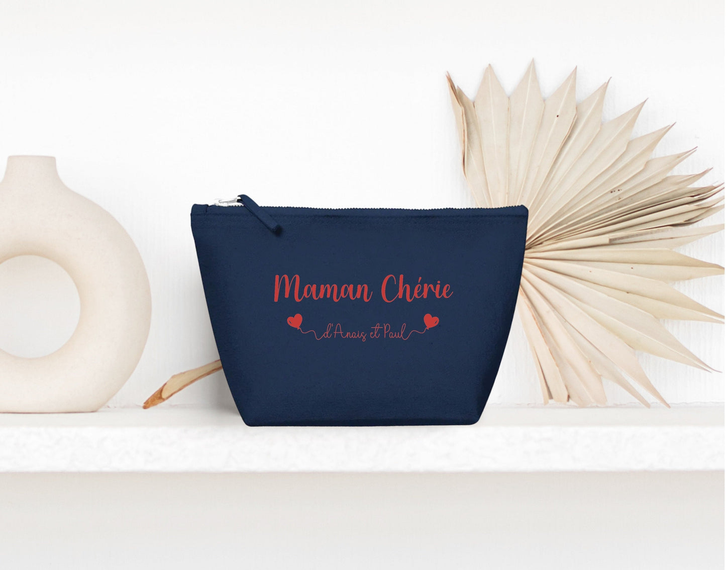 Trousse de maquillage personnalisée, Trousse à bijoux, Trousse maman, Idée cadeau maman personnalisé